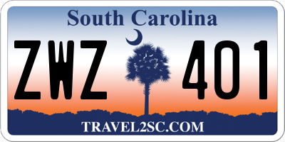 SC license plate ZWZ401