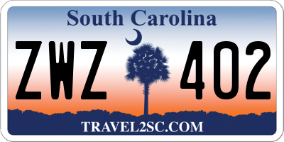 SC license plate ZWZ402