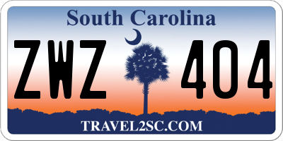 SC license plate ZWZ404