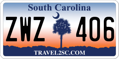 SC license plate ZWZ406