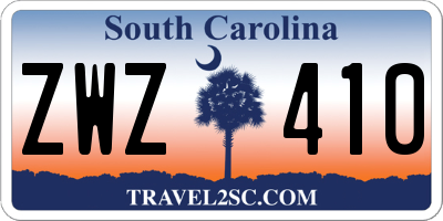 SC license plate ZWZ410