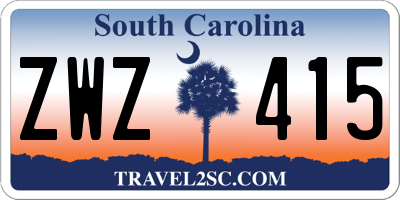SC license plate ZWZ415