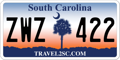SC license plate ZWZ422