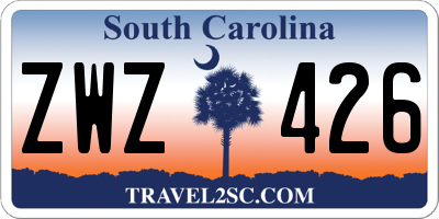 SC license plate ZWZ426
