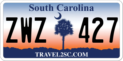 SC license plate ZWZ427
