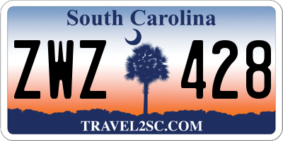 SC license plate ZWZ428