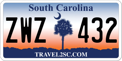 SC license plate ZWZ432