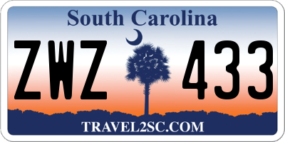 SC license plate ZWZ433