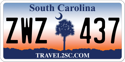 SC license plate ZWZ437