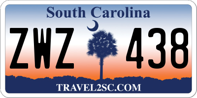 SC license plate ZWZ438
