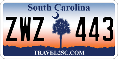 SC license plate ZWZ443