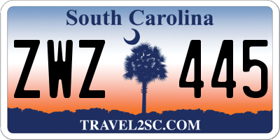 SC license plate ZWZ445