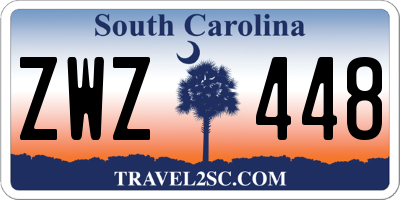 SC license plate ZWZ448