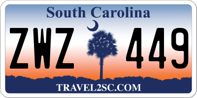 SC license plate ZWZ449