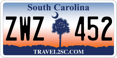SC license plate ZWZ452