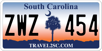 SC license plate ZWZ454