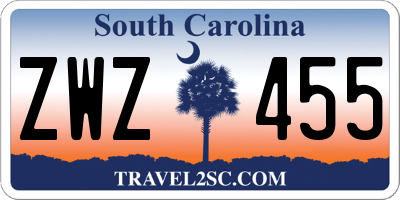 SC license plate ZWZ455