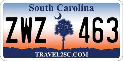 SC license plate ZWZ463