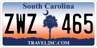 SC license plate ZWZ465