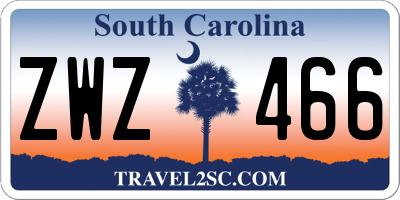 SC license plate ZWZ466