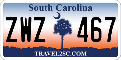 SC license plate ZWZ467