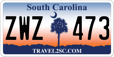 SC license plate ZWZ473