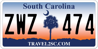 SC license plate ZWZ474