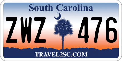 SC license plate ZWZ476
