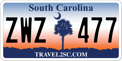 SC license plate ZWZ477