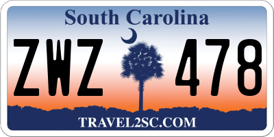 SC license plate ZWZ478