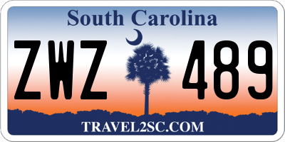 SC license plate ZWZ489
