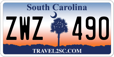 SC license plate ZWZ490
