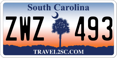 SC license plate ZWZ493