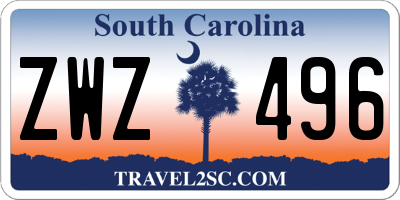 SC license plate ZWZ496