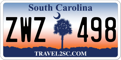 SC license plate ZWZ498