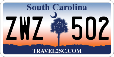 SC license plate ZWZ502