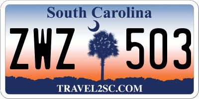 SC license plate ZWZ503