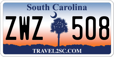 SC license plate ZWZ508