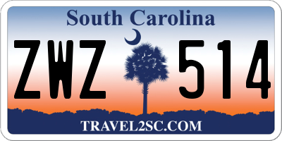 SC license plate ZWZ514