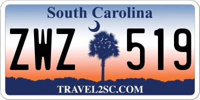 SC license plate ZWZ519