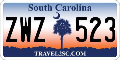 SC license plate ZWZ523