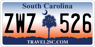 SC license plate ZWZ526