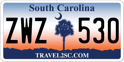 SC license plate ZWZ530