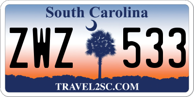SC license plate ZWZ533