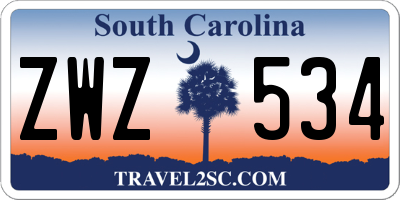 SC license plate ZWZ534