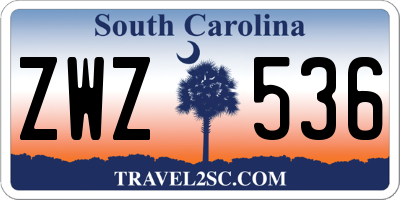 SC license plate ZWZ536