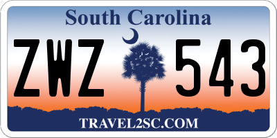 SC license plate ZWZ543