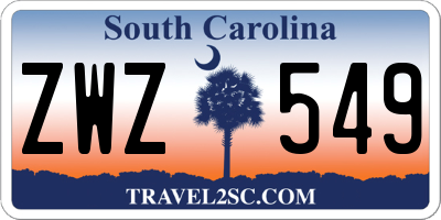 SC license plate ZWZ549
