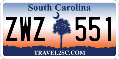 SC license plate ZWZ551