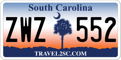 SC license plate ZWZ552